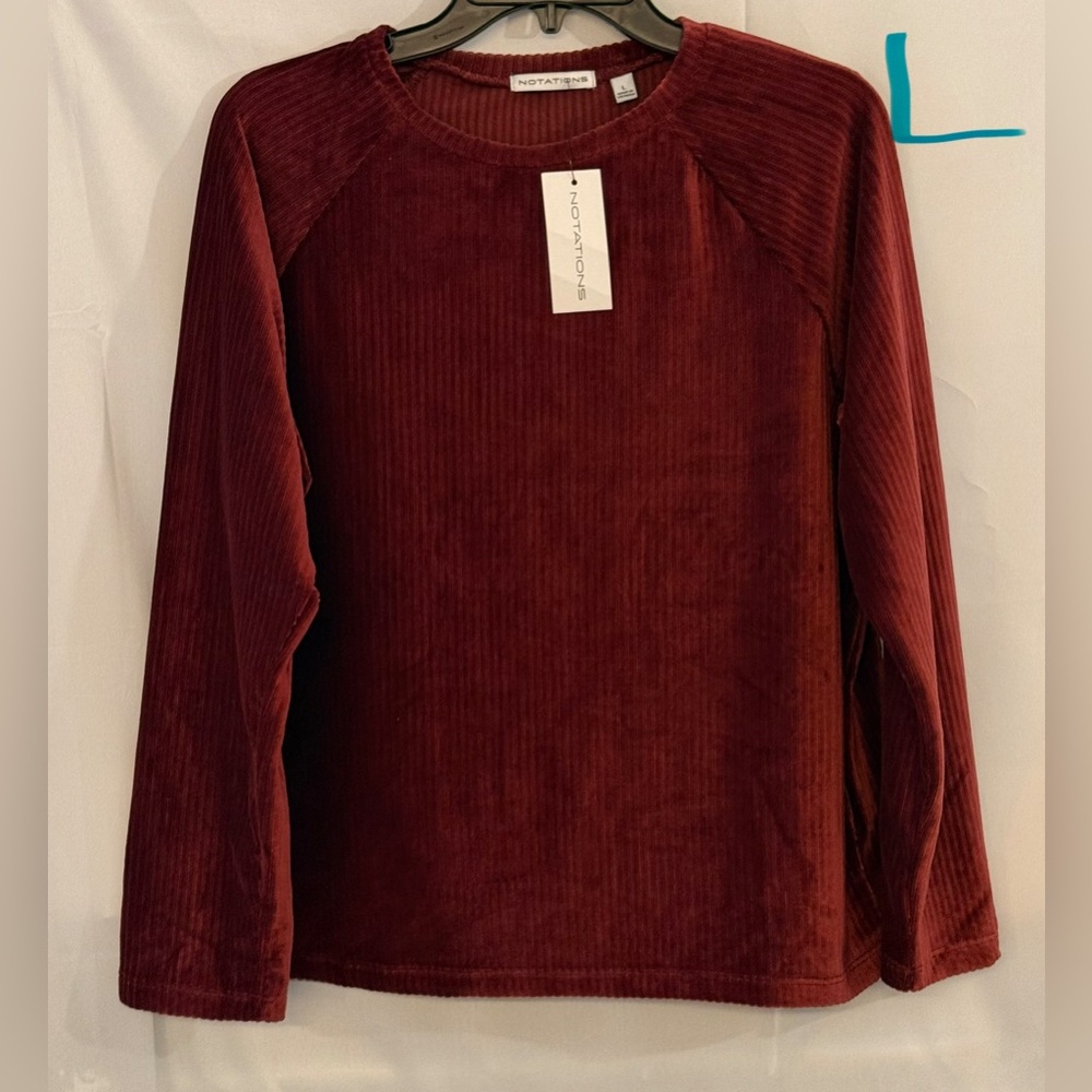 Notations Burgundy Long Sleeve Top